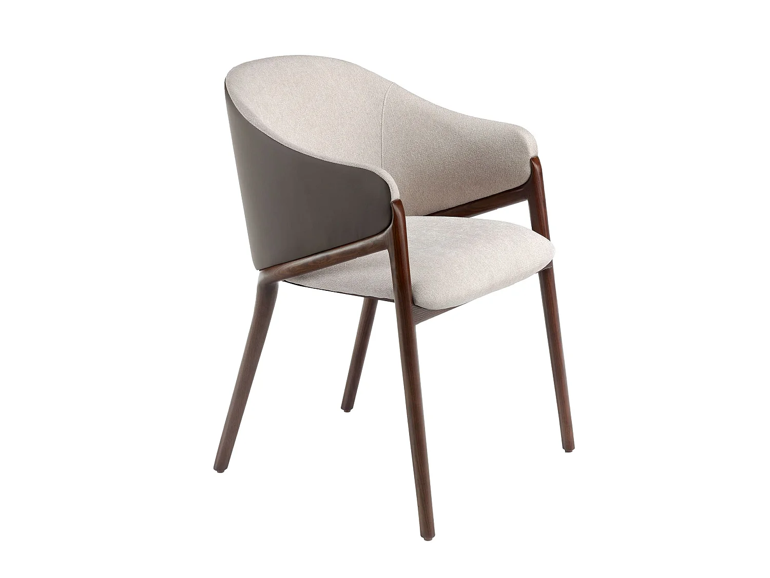 Beige fabric and dark mink leatherette chair 4090 ANGEL CERDA