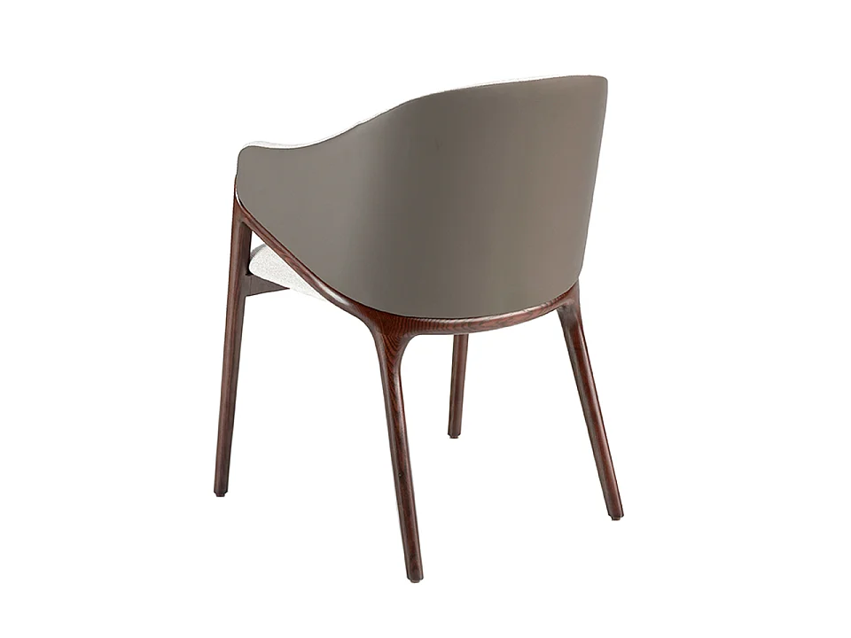 Beige fabric and dark mink leatherette chair 4090 ANGEL CERDA