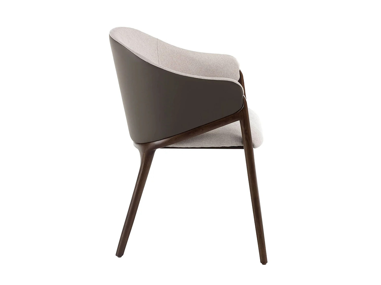 Beige fabric and dark mink leatherette chair 4090 ANGEL CERDA