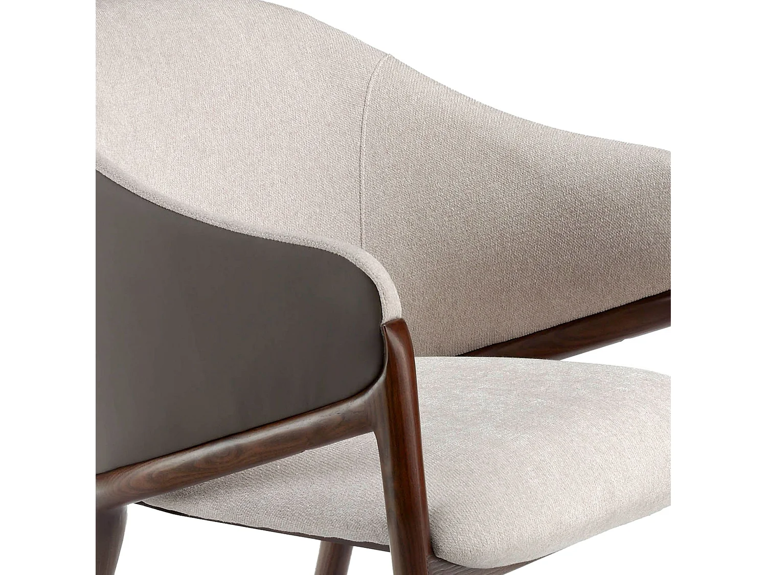 Sedia in tessuto beige ed ecopelle visone scuro 4090 ANGEL CERDA