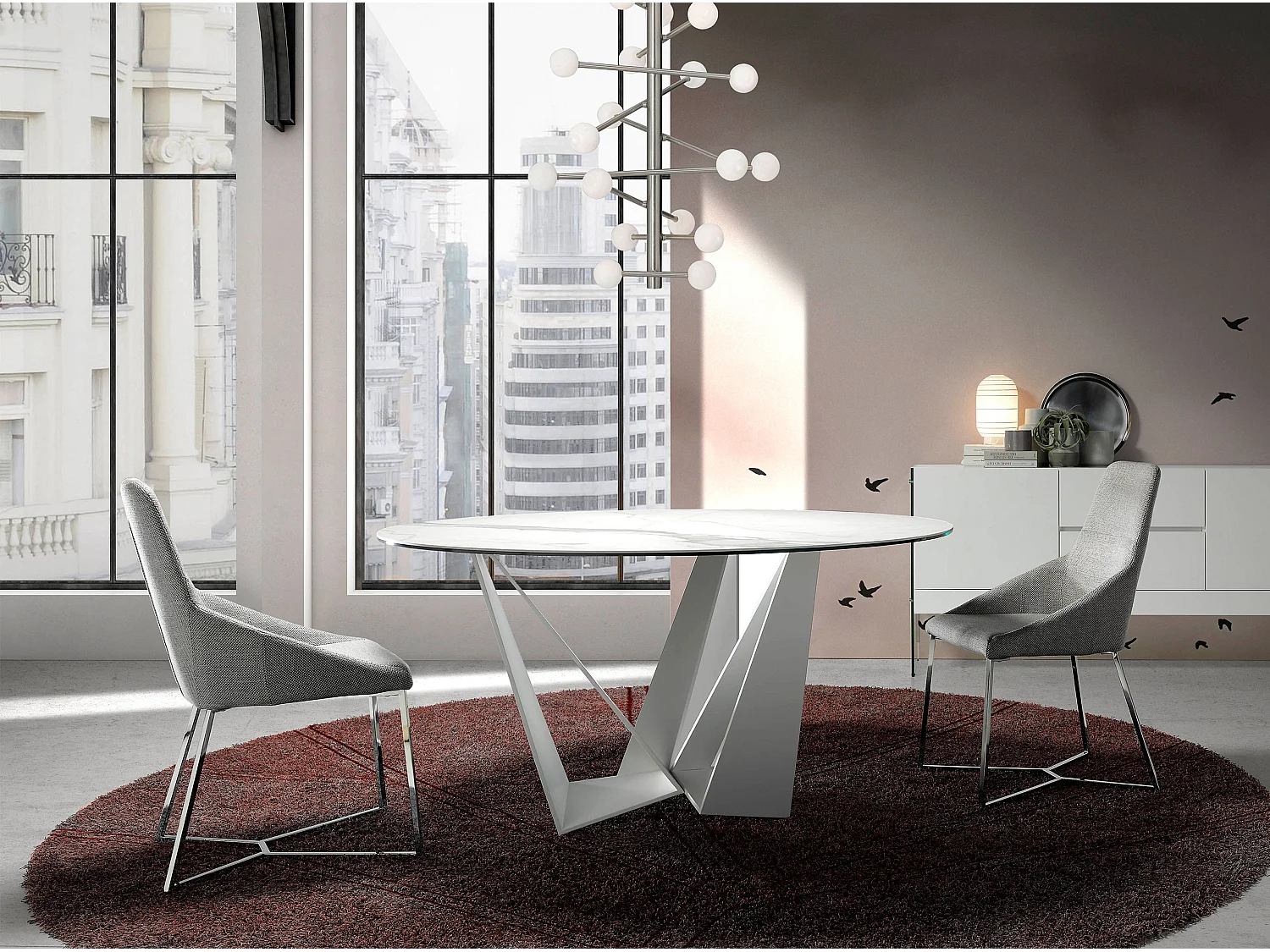 Esstischstuhl aus gepolstertem Stoff  4008 ANGEL CERDA