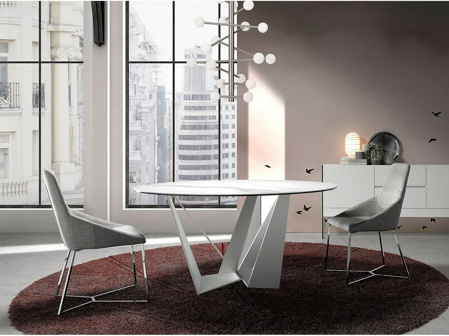 Silla comedor tapizada tela  4008 ANGEL CERDA