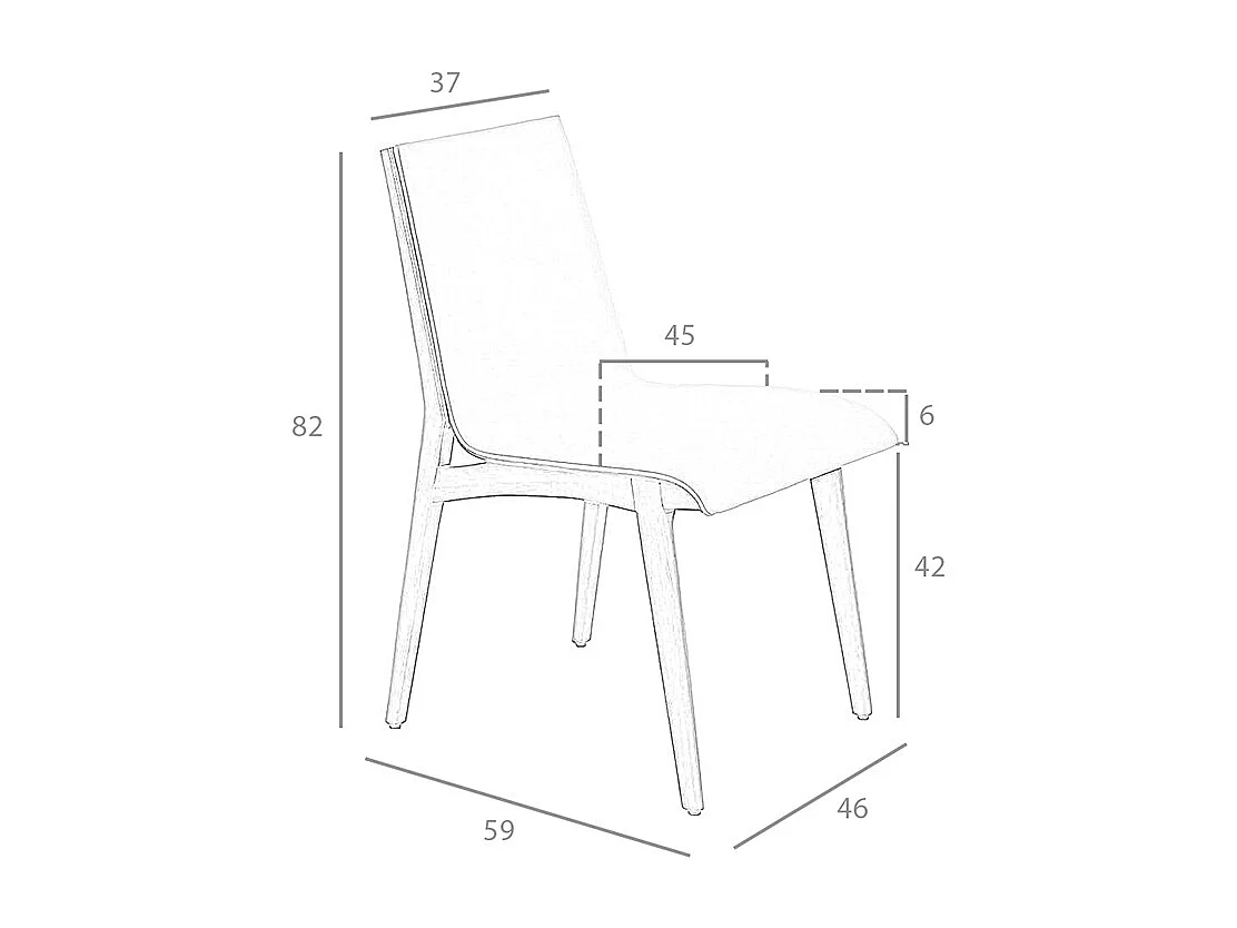 Chaise en simili cuir et bois  noyer 4070 ANGEL CERDA