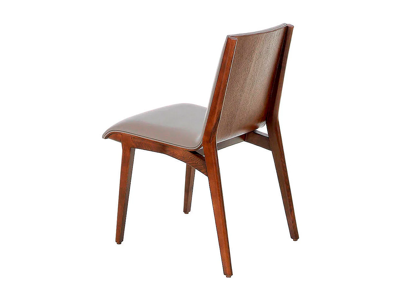 Chaise en simili cuir et bois  noyer 4070 ANGEL CERDA