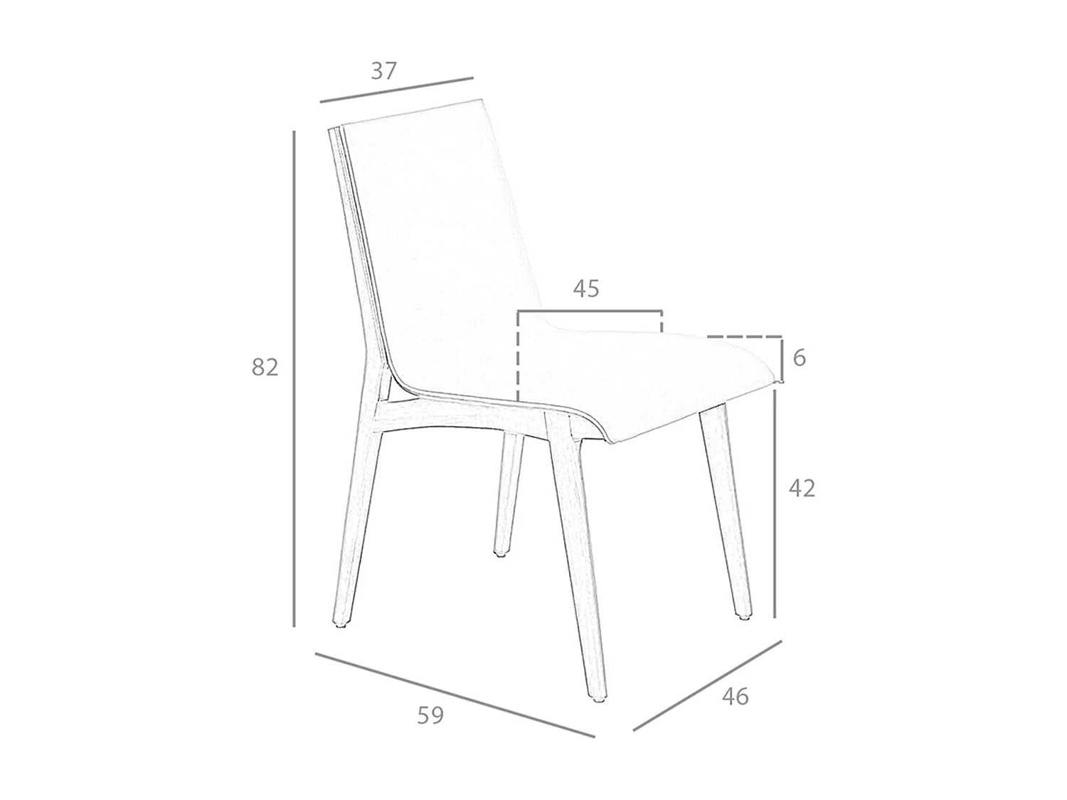 Chaise en vison foncé 4070 ANGEL CERDA