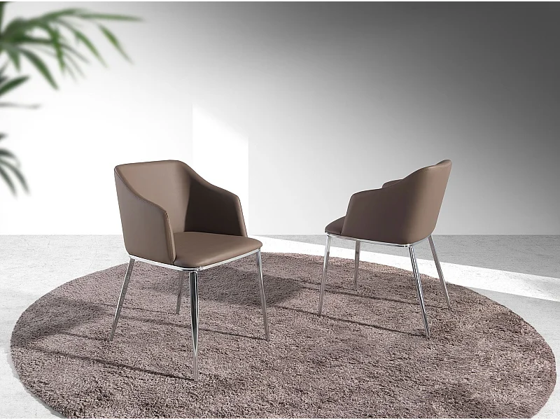 Chaise en similicuir marron 4022 ANGEL CERDA