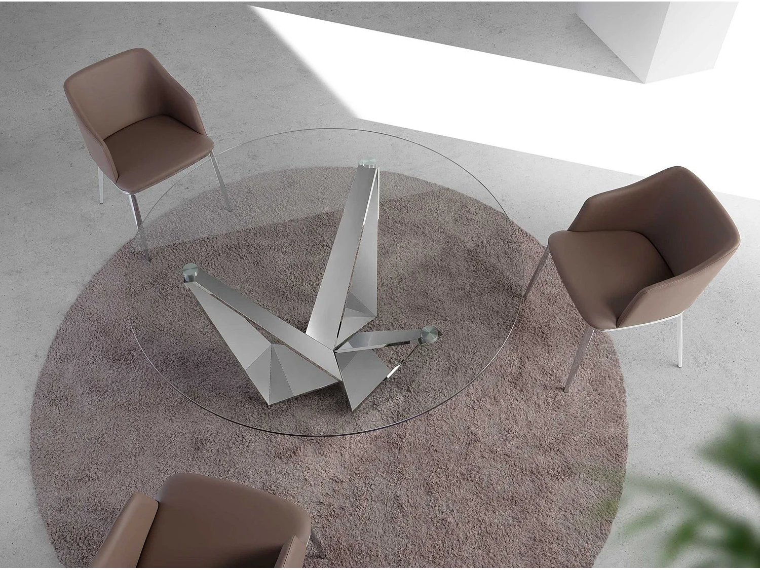 Cadeira em pele ecológica castanha 4022 ANGEL CERDA