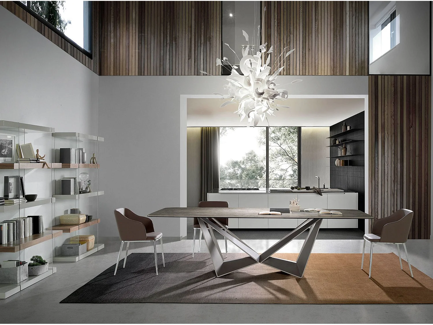 Cadeira em pele ecológica castanha 4022 ANGEL CERDA