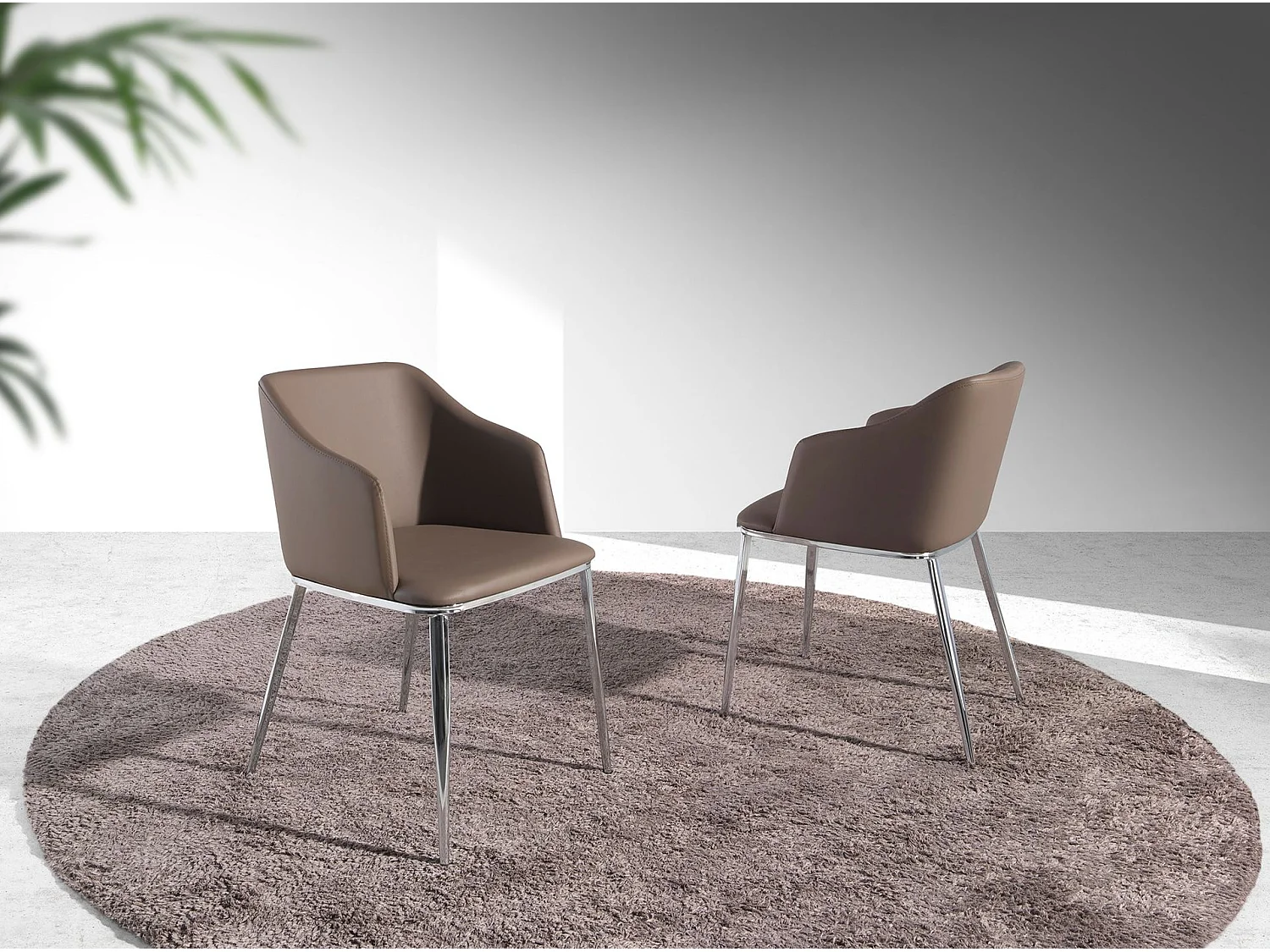 Sedia in ecopelle marrone 4022 ANGEL CERDA