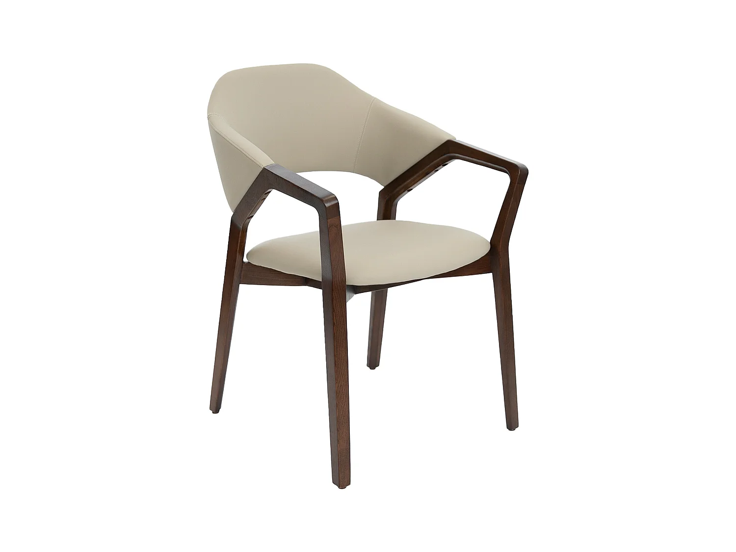 Chaise en simili cuir et bois noyer 4068 ANGEL CERDA