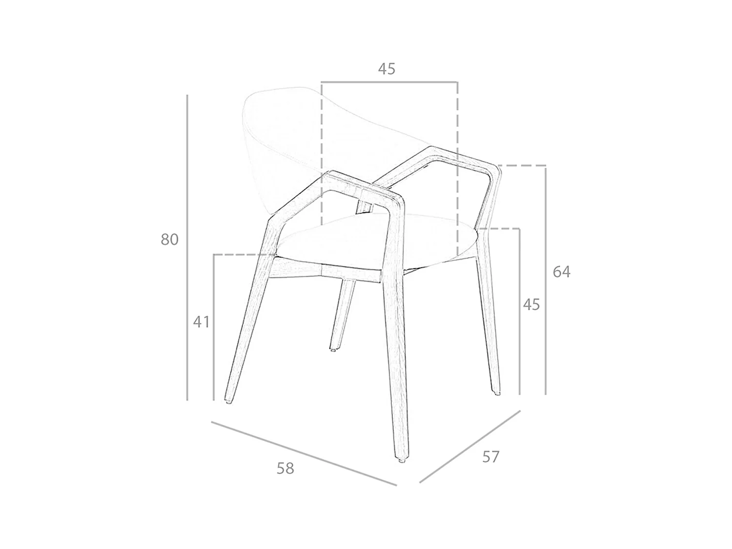 Esstischstuhl mit Walnussstruktur  4068 ANGEL CERDA