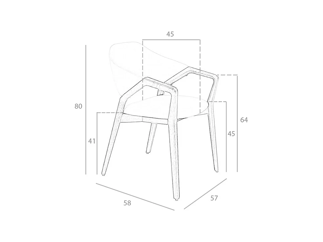 Esstischstuhl mit Walnussstruktur  4068 ANGEL CERDA