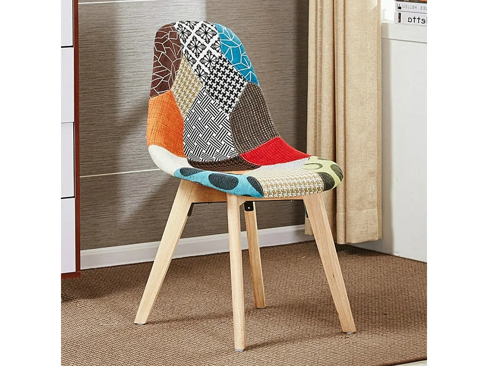 TULIP - Chaise en Tissu Patchwork - Design Scandinave