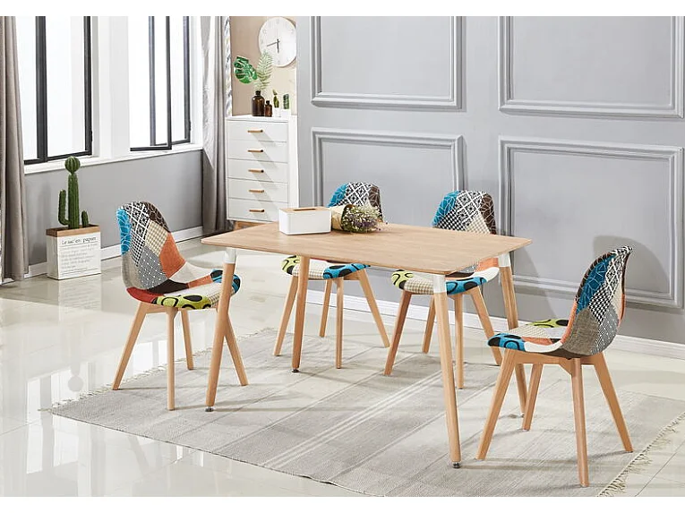 TULIP - Chaise en Tissu Patchwork - Design Scandinave