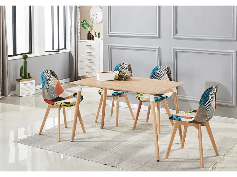 TULIP - Chaise en Tissu Patchwork - Design Scandinave