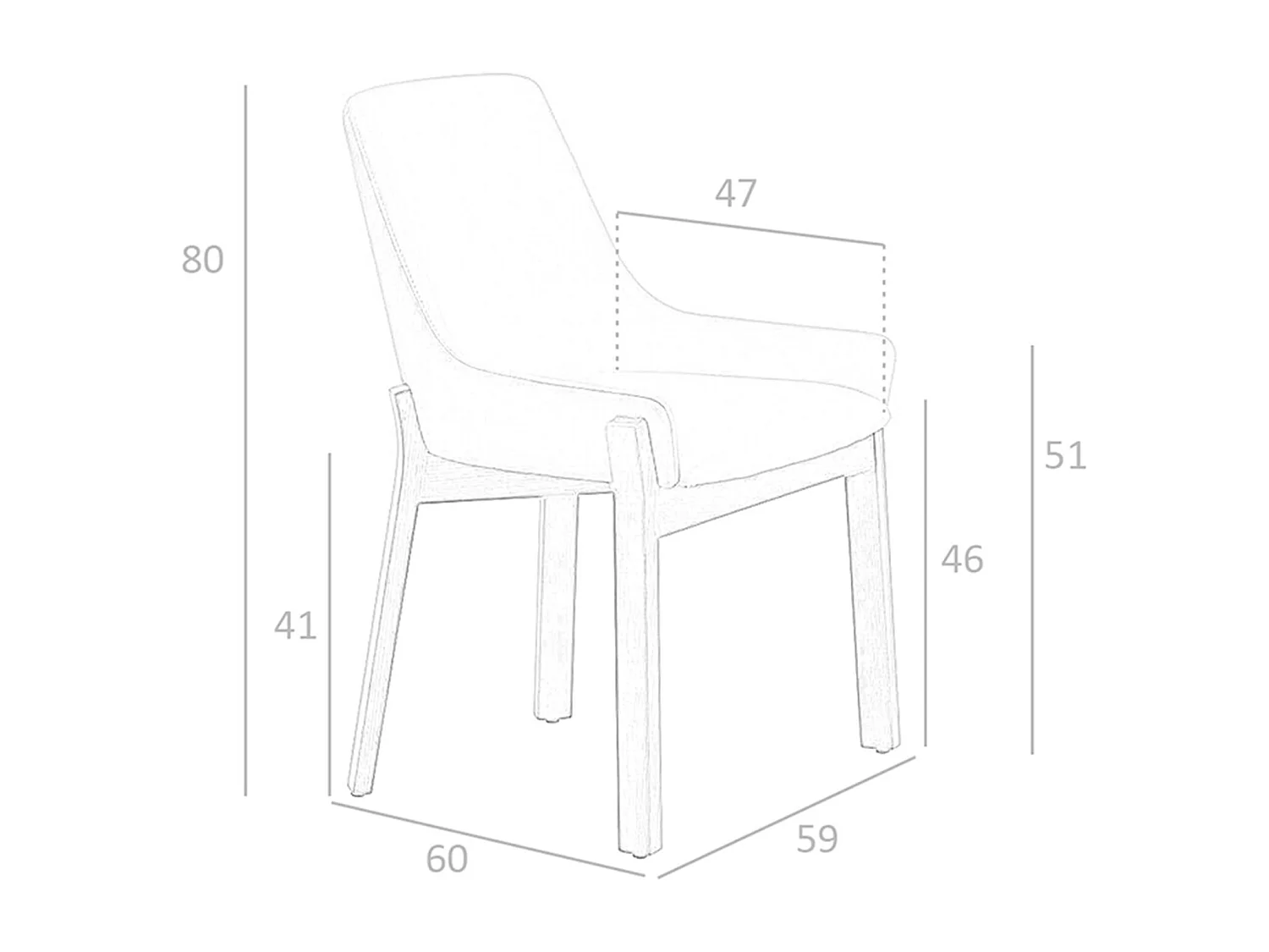 Chaise en similicuir vison foncé 4017 ANGEL CERDA