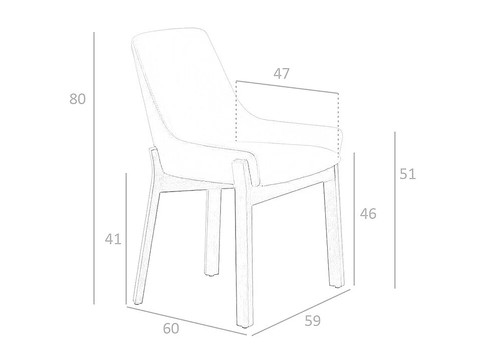 Chaise en similicuir vison foncé 4017 ANGEL CERDA
