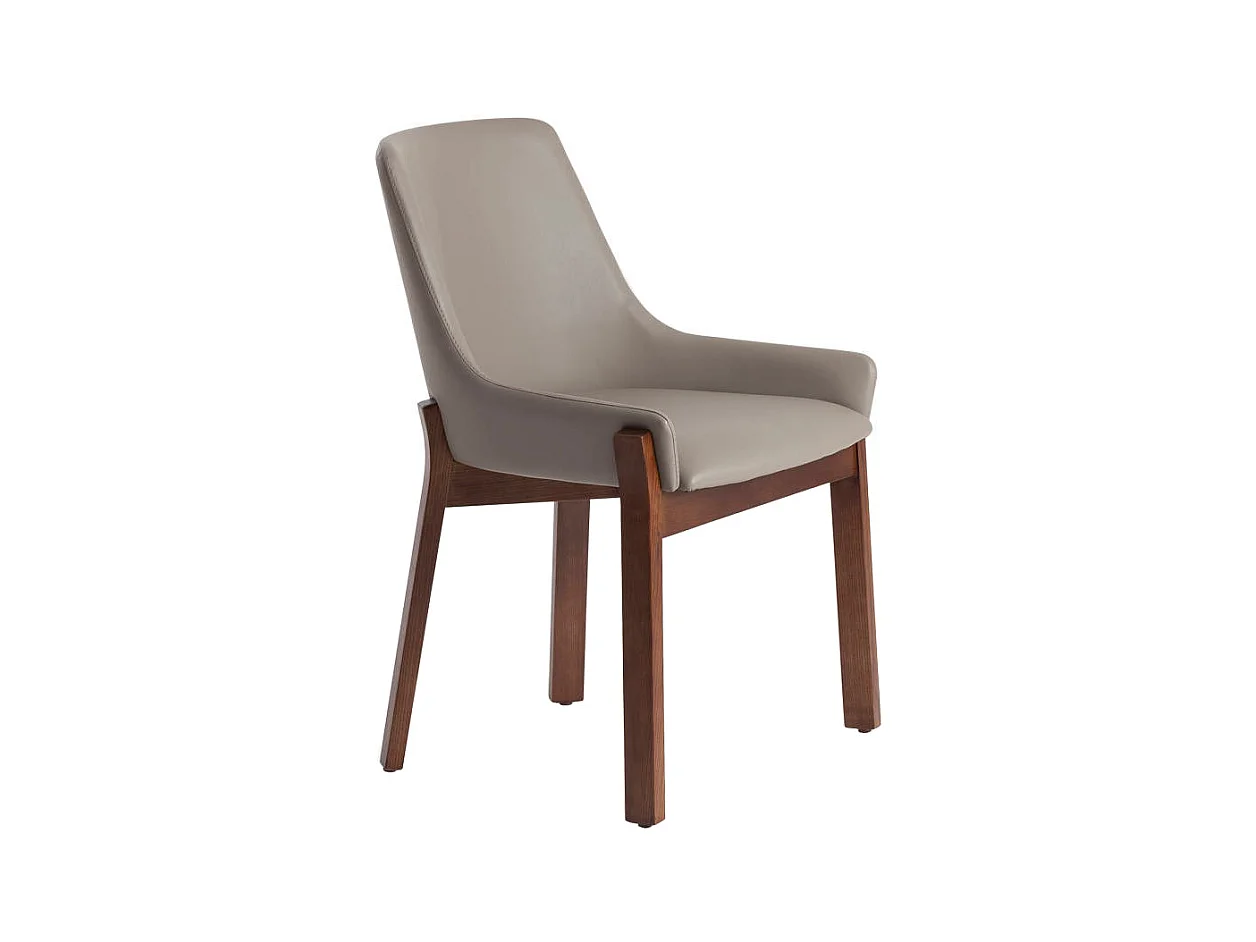 Chaise en simili cuir et bois noyer 4017 ANGEL CERDA