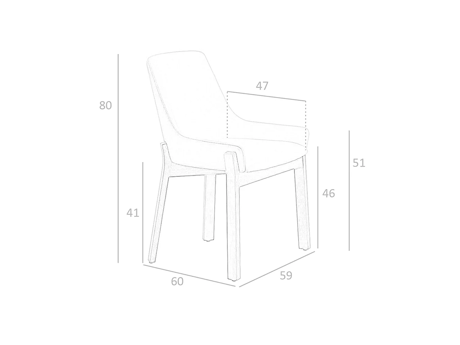 Chaise en similicuir vison foncé 4017 ANGEL CERDA