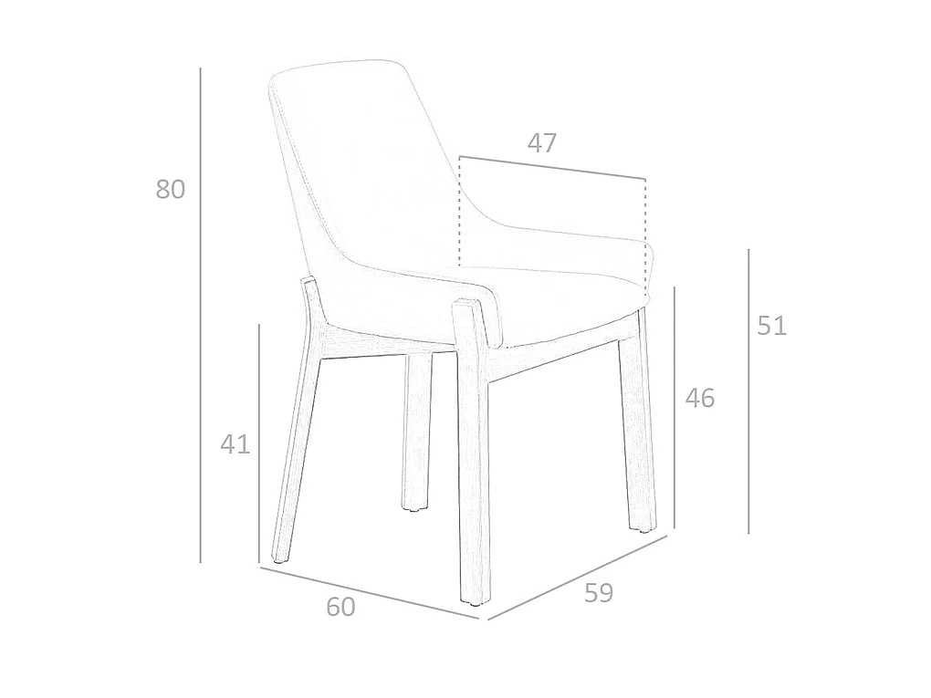 Chaise en similicuir vison foncé 4017 ANGEL CERDA
