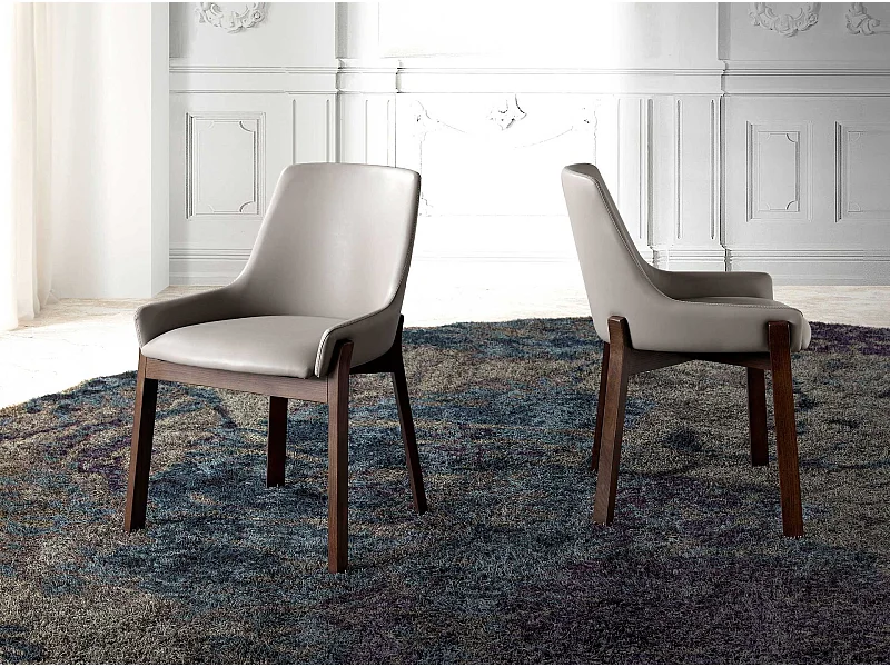 Donker nerts eco-leren stoel 4017 ANGEL CERDA