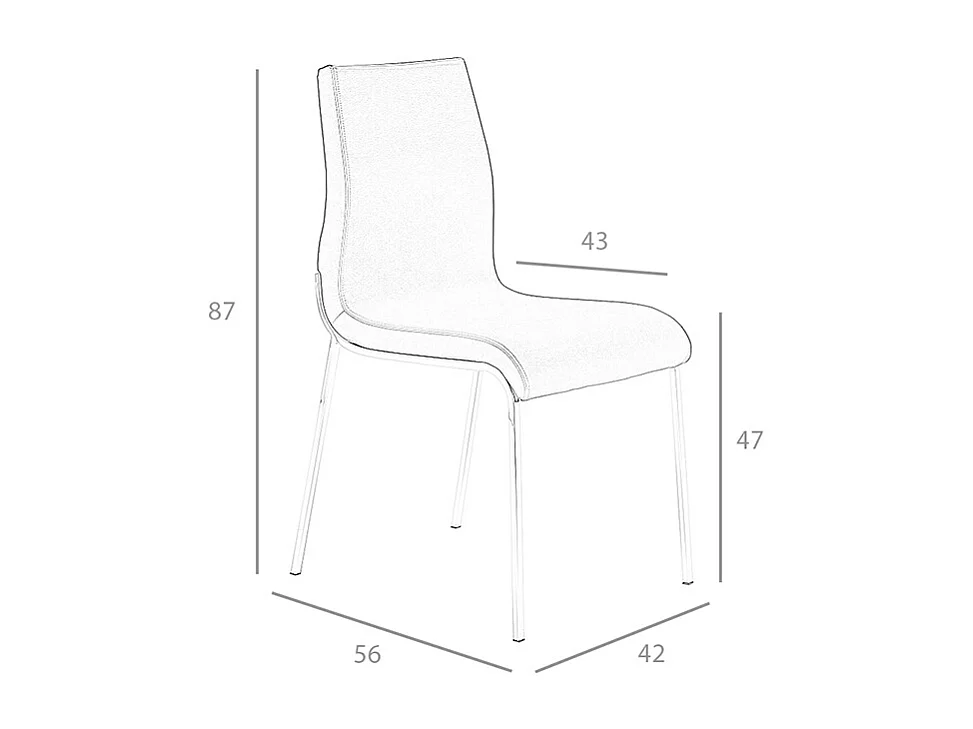 Eetkamerstoel bekleed met ecoleder 4025 ANGEL CERDA