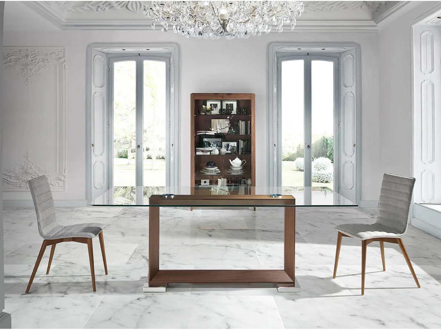 Chaise en tissu gris 4031 ANGEL CERDA