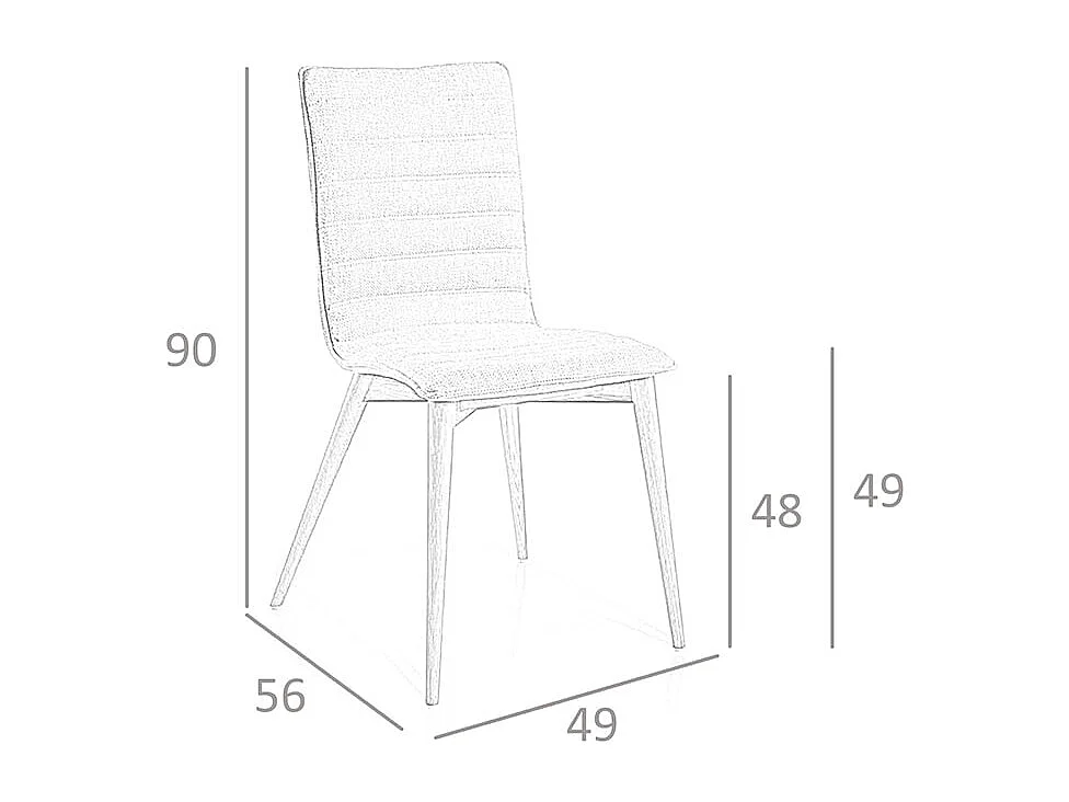 Chaise en tissu gris 4031 ANGEL CERDA