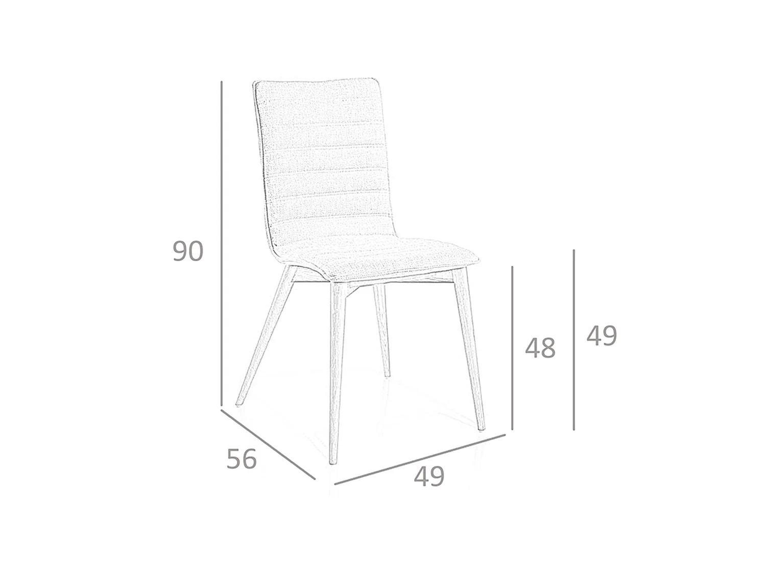 Chaise en tissu gris 4031 ANGEL CERDA