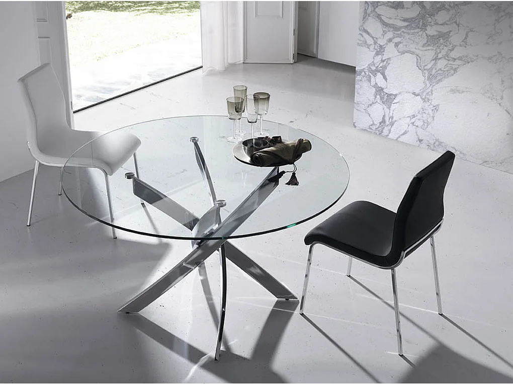 Chaise en simili cuir et acier chromé 4052 ANGEL CERDA