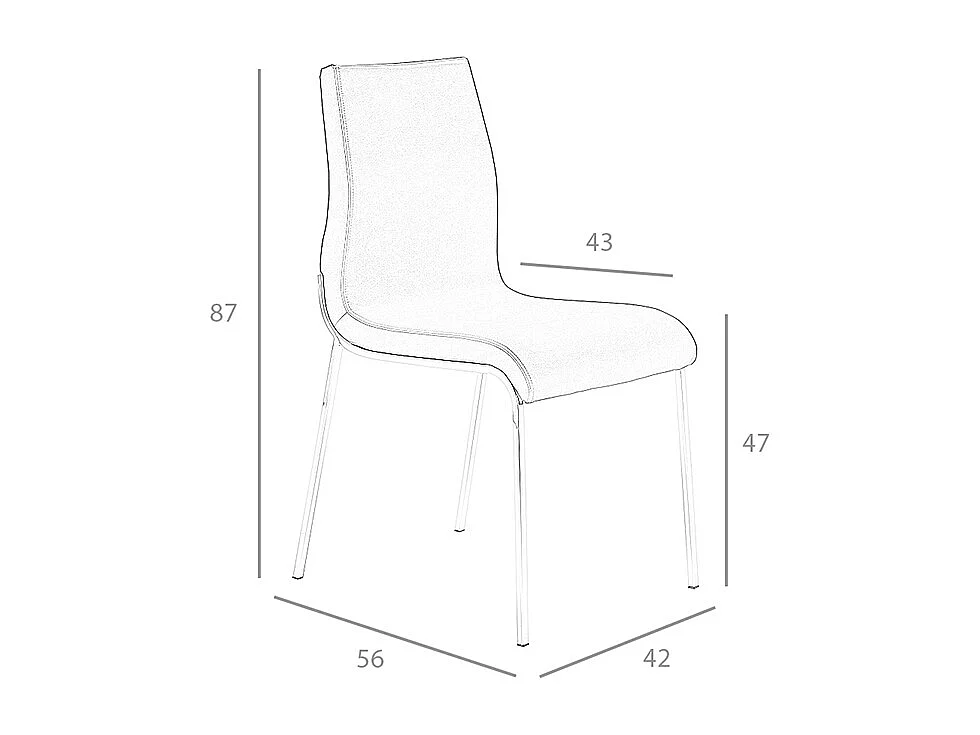 Chaise en simili cuir et acier chromé 4052 ANGEL CERDA