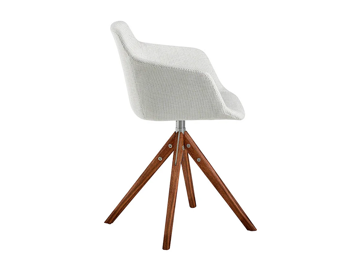 Drehbarer Esstischstuhl Beige Stoff  4059 ANGEL CERDA