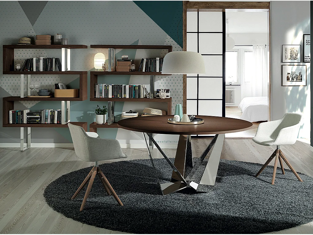 Drehbarer Esstischstuhl Beige Stoff  4059 ANGEL CERDA