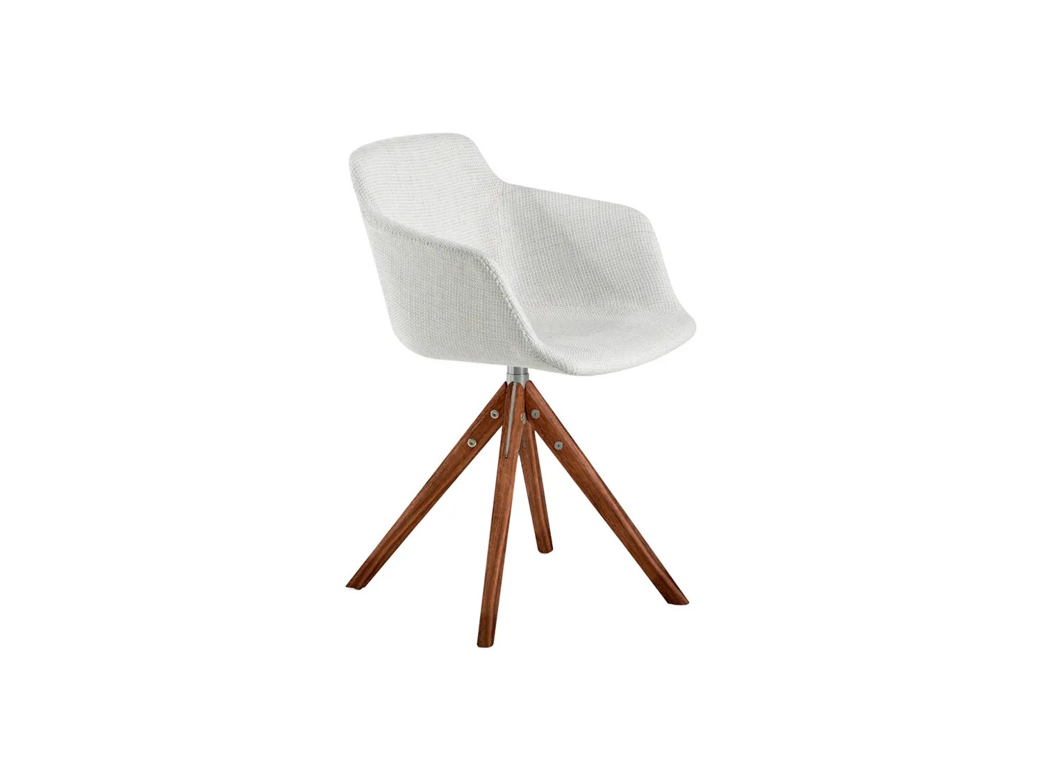 Chaise pivotante en tissu et bois noyer 4059 ANGEL CERDA