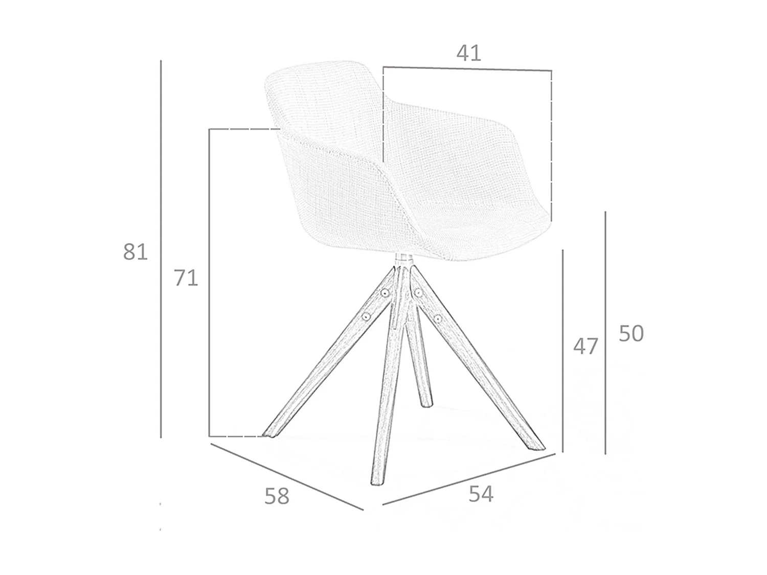 Cadeira giratória em tecido bege 4059 ANGEL CERDA