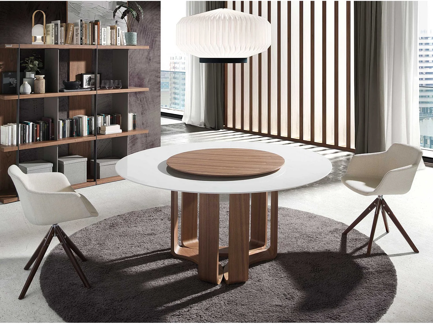 Sedia girevole in tessuto beige 4059 ANGEL CERDA
