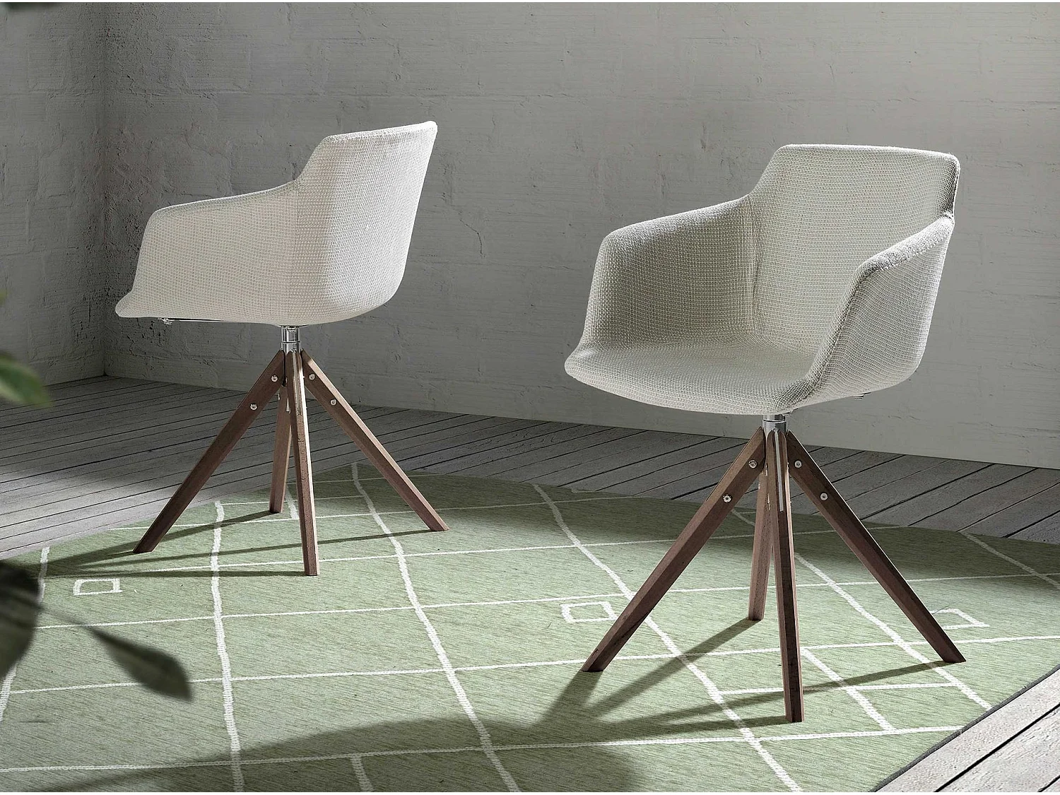 Sedia girevole in tessuto beige 4059 ANGEL CERDA