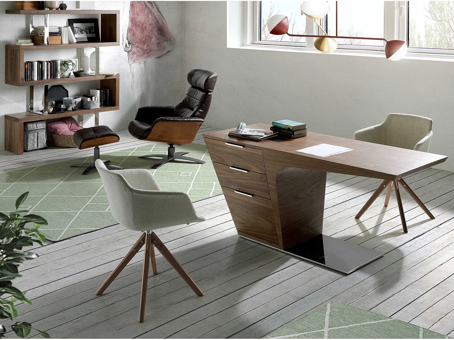 Sedia girevole in tessuto beige 4059 ANGEL CERDA