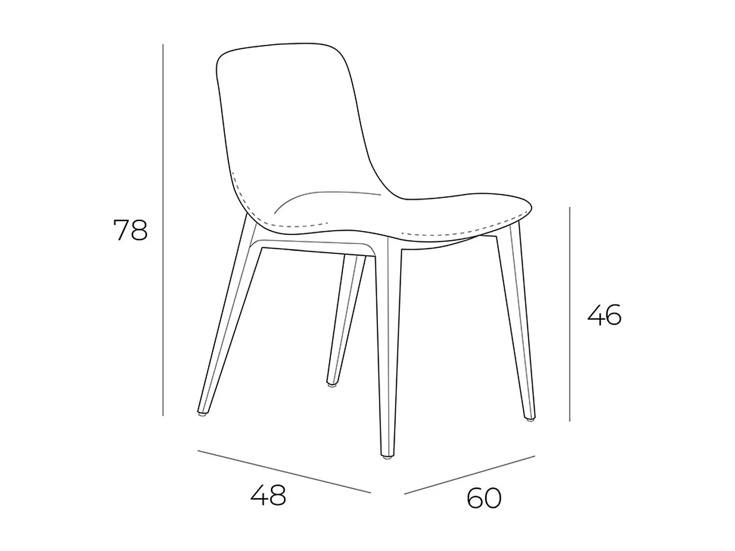 Chaise en tissu beige 4049 ANGEL CERDA