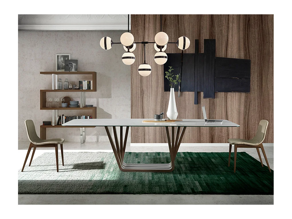 Chaise en tissu et bois couleur noyer 4049 ANGEL CERDA