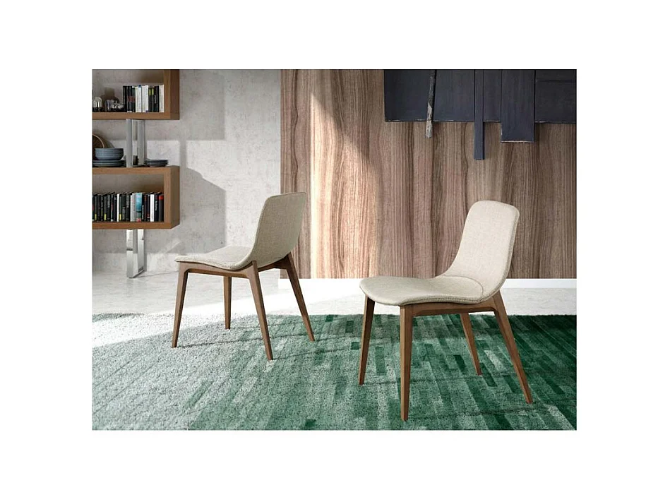 Chaise en tissu et bois couleur noyer 4049 ANGEL CERDA