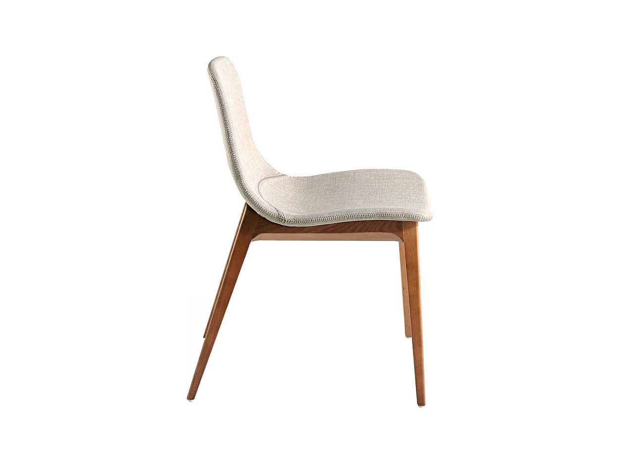 Chaise en tissu et bois couleur noyer 4049 ANGEL CERDA