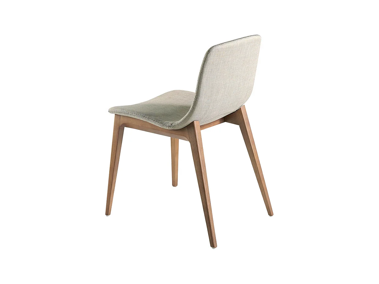 Chaise en tissu et bois couleur noyer 4049 ANGEL CERDA