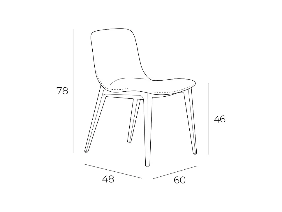 Chaise en tissu et bois couleur noyer 4049 ANGEL CERDA