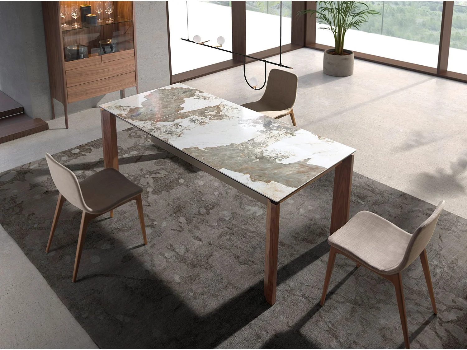 Chaise en tissu beige 4049 ANGEL CERDA