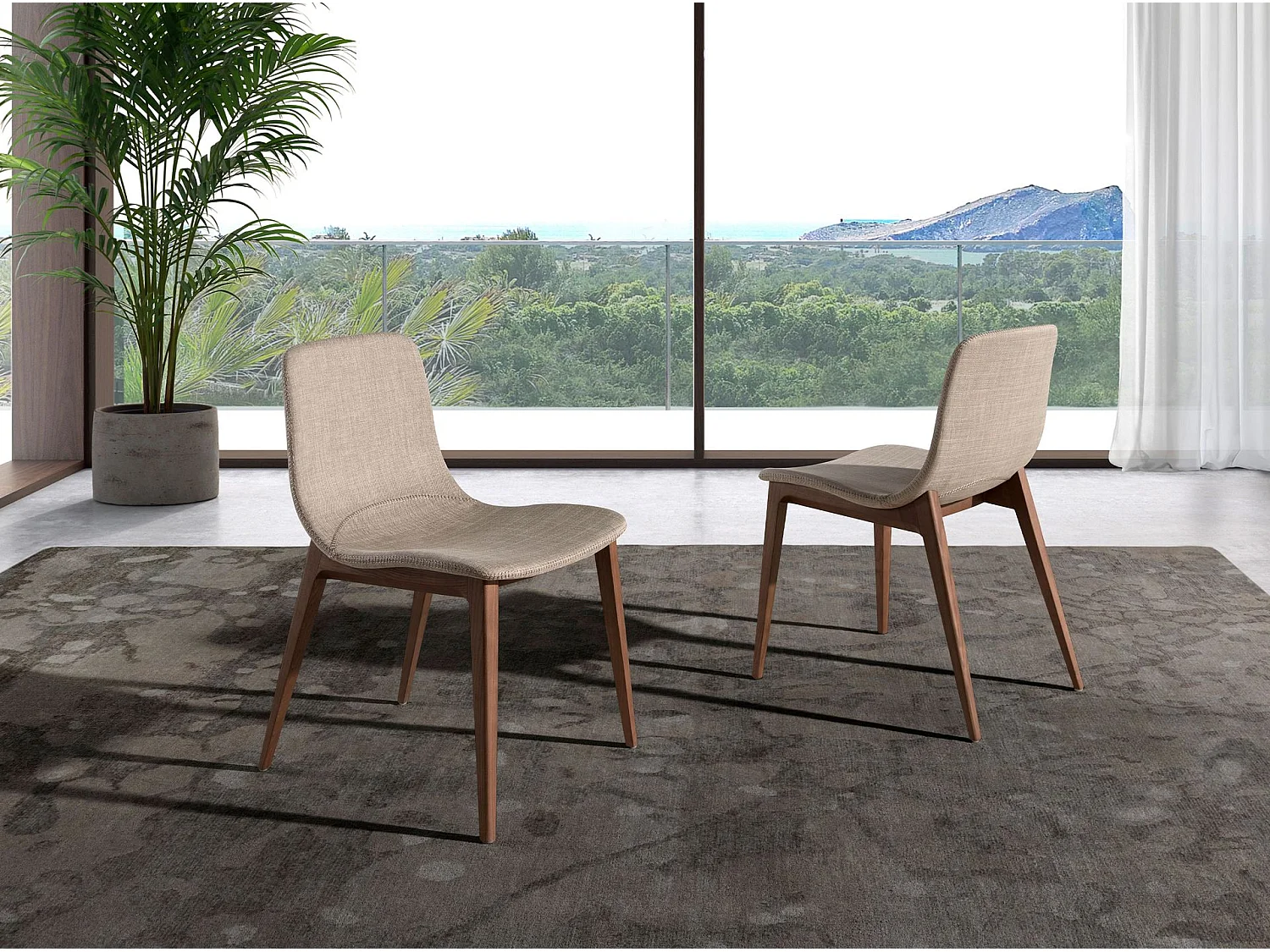 Beige fabric chair 4049 ANGEL CERDA