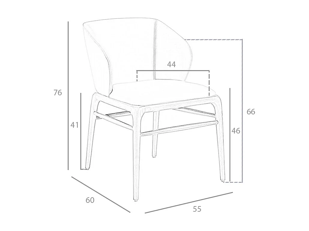 Chaise en similicuir vison foncé 4065 ANGEL CERDA