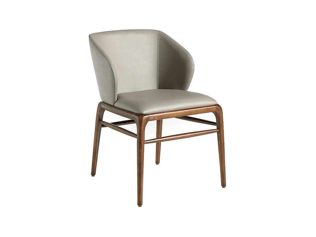 Chaise en simili cuir et bois noyer 4065 ANGEL CERDA