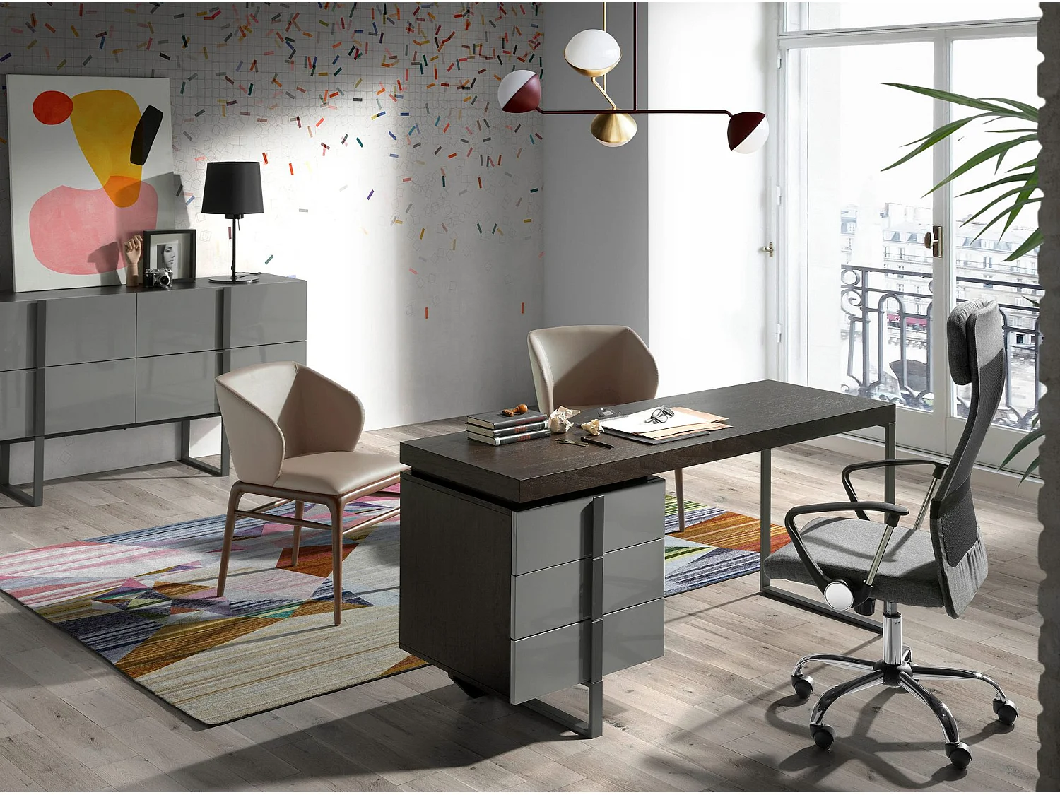 Chaise en similicuir vison foncé 4065 ANGEL CERDA