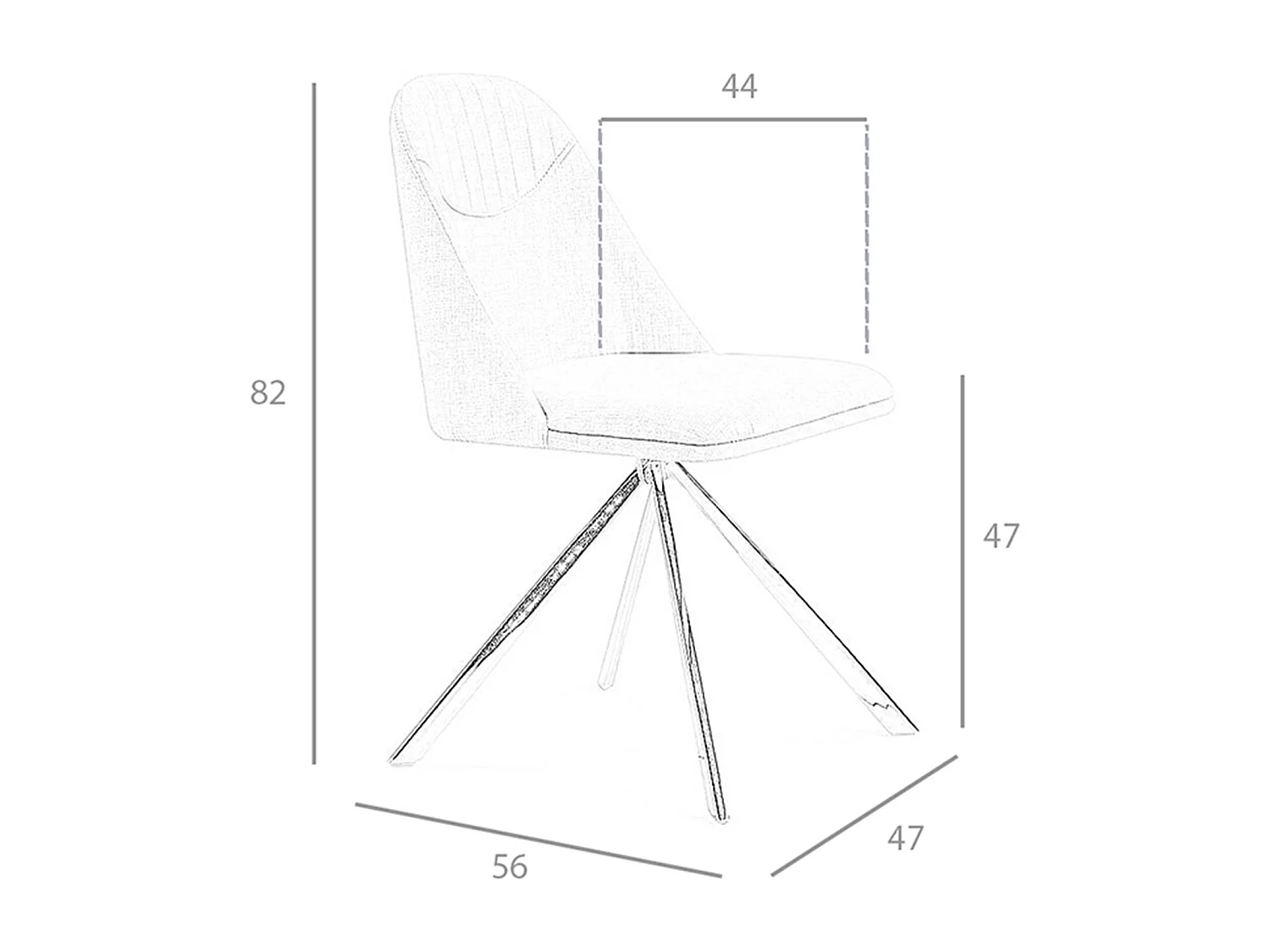 Drehbarer Esstischstuhl aus Stahl  4020 ANGEL CERDA